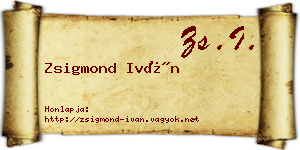 Zsigmond Iván névjegykártya
