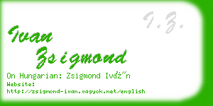 ivan zsigmond business card
